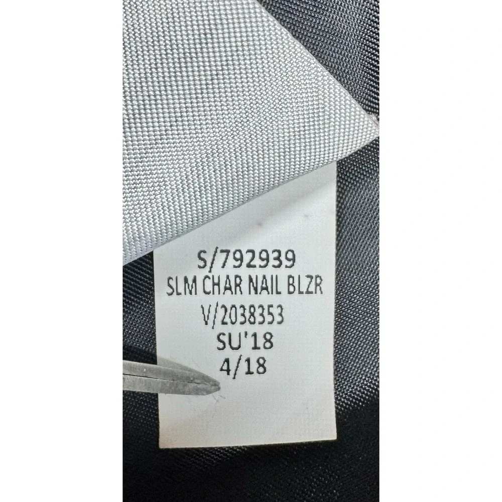 Banana Republic Mens Blazer Jacket Sz 44L Gray Charcoal Slim Fit Sport Coat B8